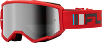 Fly Racing Zone Goggle Red/Charcoal W/ Silver Mirror/Smoke Lens FLY RACING