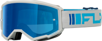 Fly Racing Zone Goggle Silver/Blue W/ Dark Blue Mirror/Smoke Lens FLY RACING