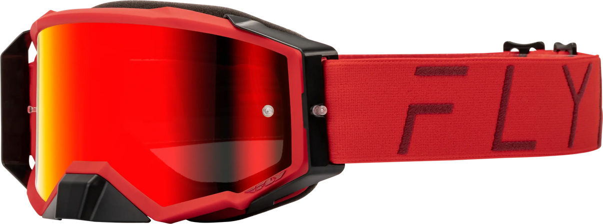 Fly Racing Zone Pro Goggle Red W/ Red Mirror/Smoke Lens FLY RACING