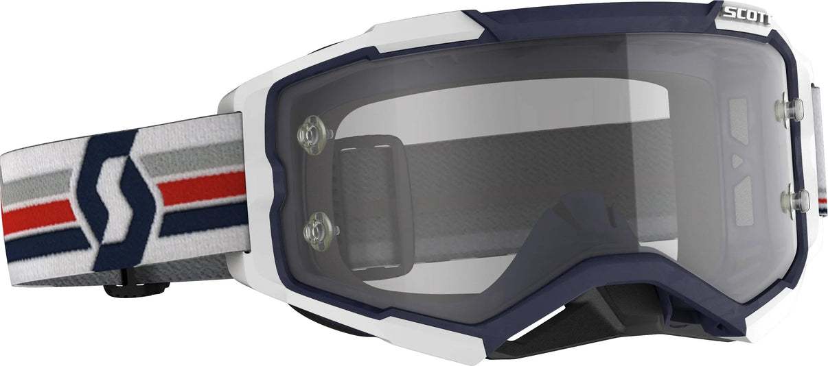 Fury Goggle Blue/White Clear Works Lens SCOTT