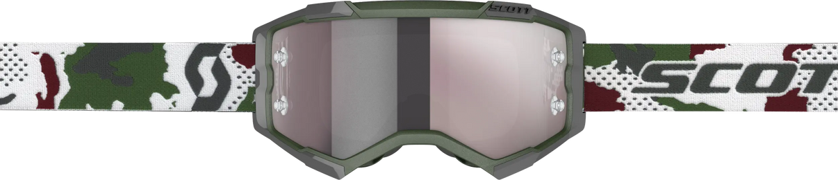 Fury Goggle Dark Green/White Camo W/Silver Chrome Works SCOTT