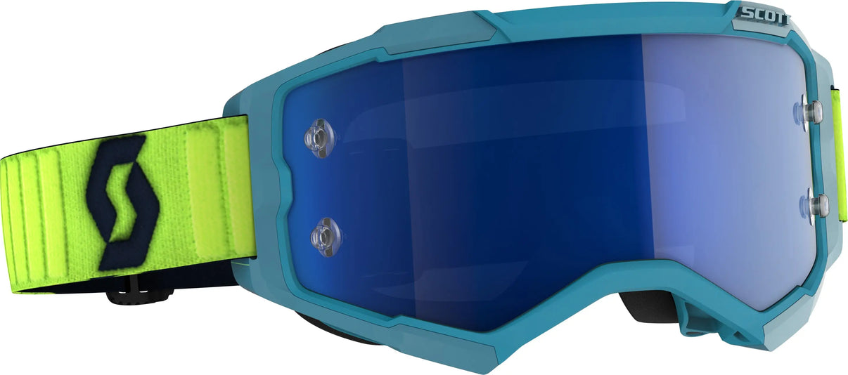 Fury Goggle Teal Blue/Neon Ylw Electric Blue Chrome Works SCOTT