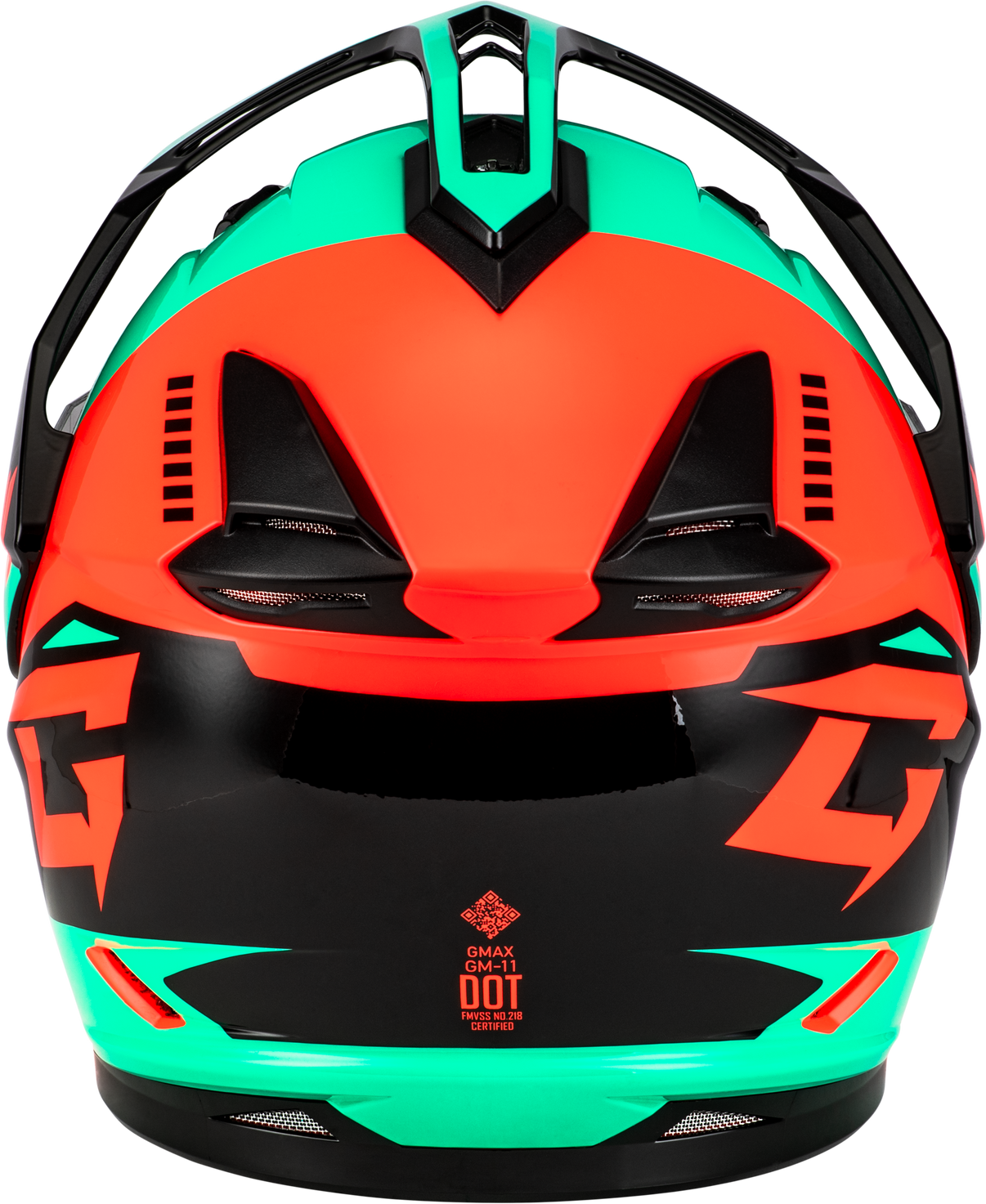 Gm 11s Ronin Snow Helmet W/ Elec Shld Black/Aqua/Coral Xs GMAX