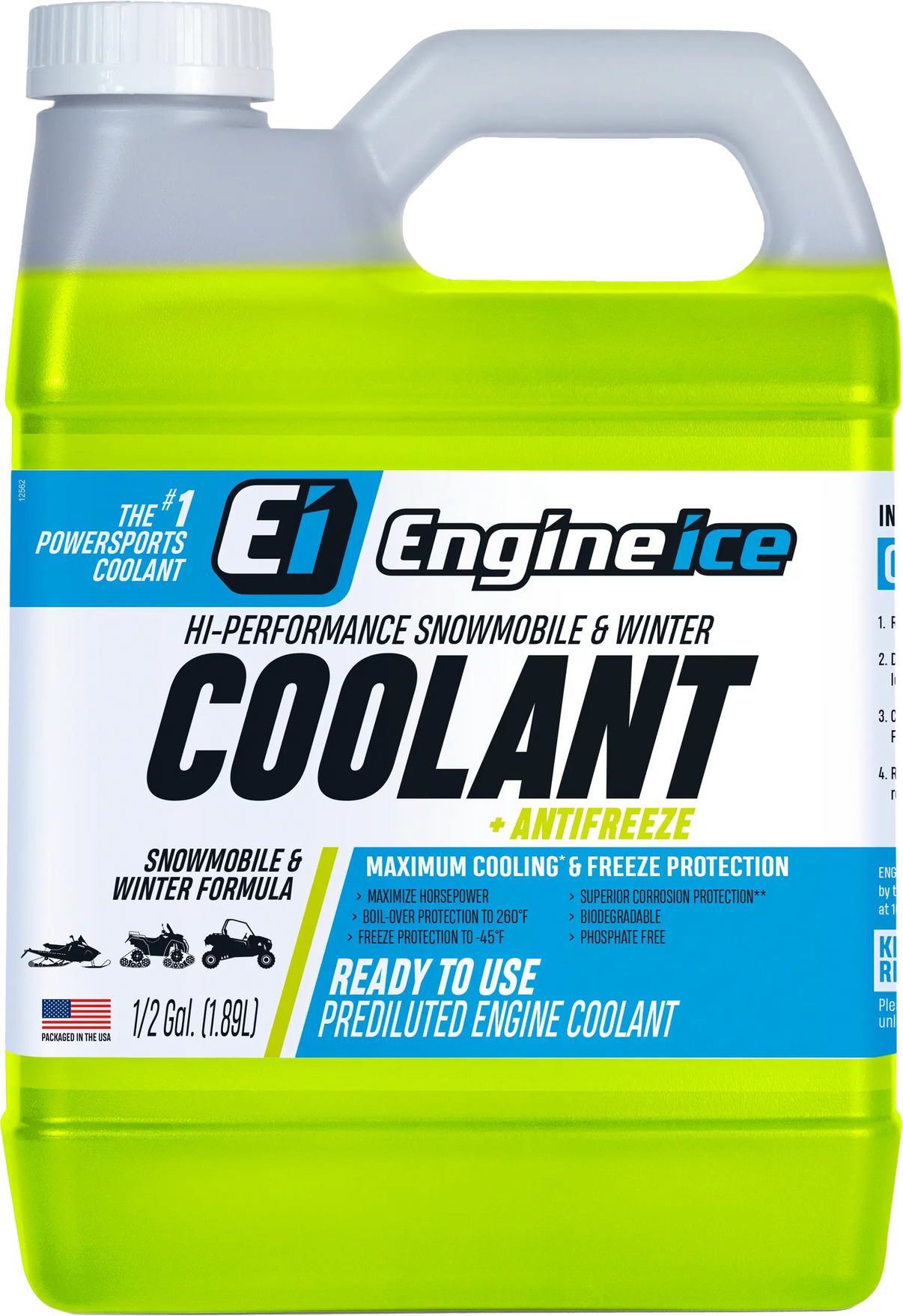 Hi Performance Snowmobile/Wntr Coolant + Antifreeze 1/2 Gal ENGINE ICE