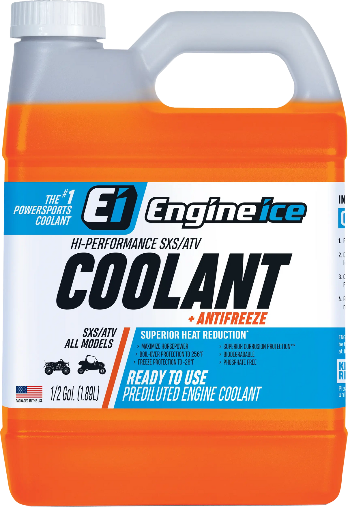Hi Performance Sxs/Atv Coolant + Antifreeze 1/2 Gal ENGINE ICE