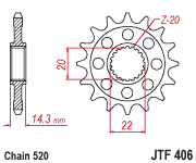 JT Front Cs Sprocket Steel 16t 520 Bmw JT