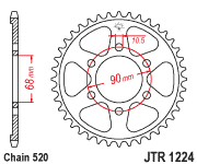 JT Rear Sprocket - Steel 36 Tooth 520 - Honda CBR300 JT