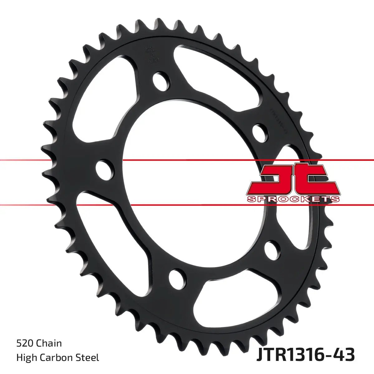 JT Rear Sprocket - Steel 43 Tooth 520 - Honda CB500 | CBR500 | CTX700 | NC700 | 2013-2010 JT
