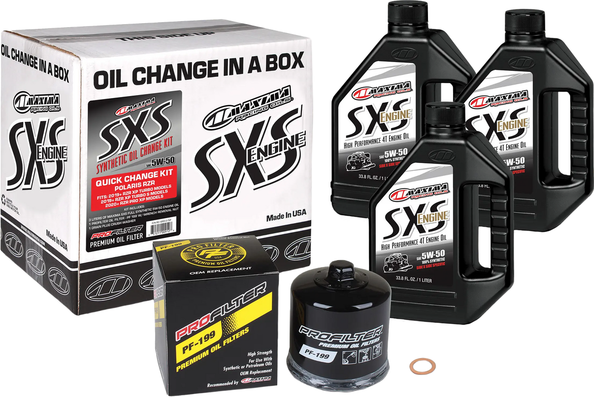 MAXIMA SXS Quick Change Kit 5w 50 With Black Oil Filter MAXIMA