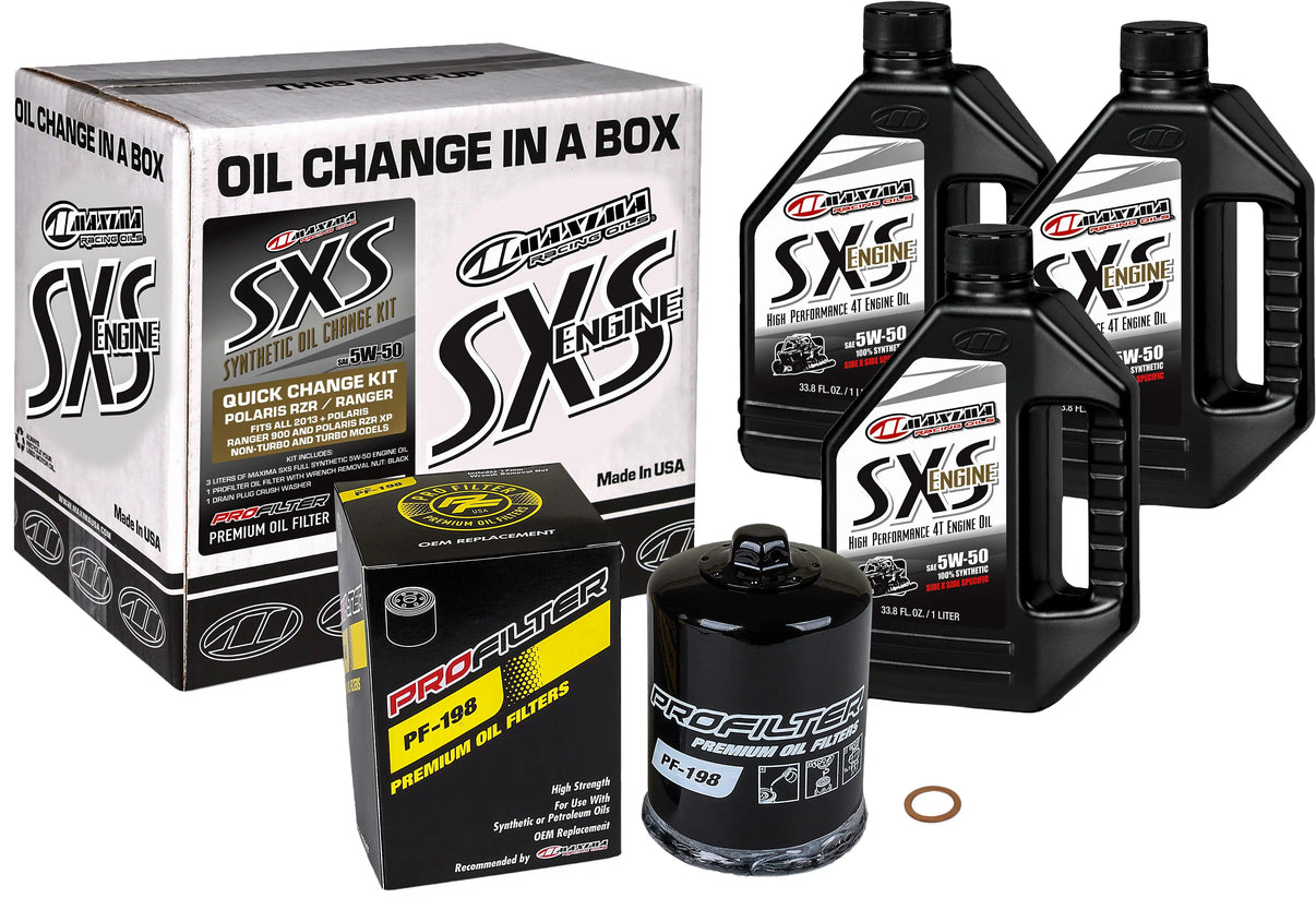 MAXIMA SXS Quick Change Kit 5w50 w/ Oil Filter - SXS - POLARIS RZR / RANGER Quick Oil Change Kit MAXIMA