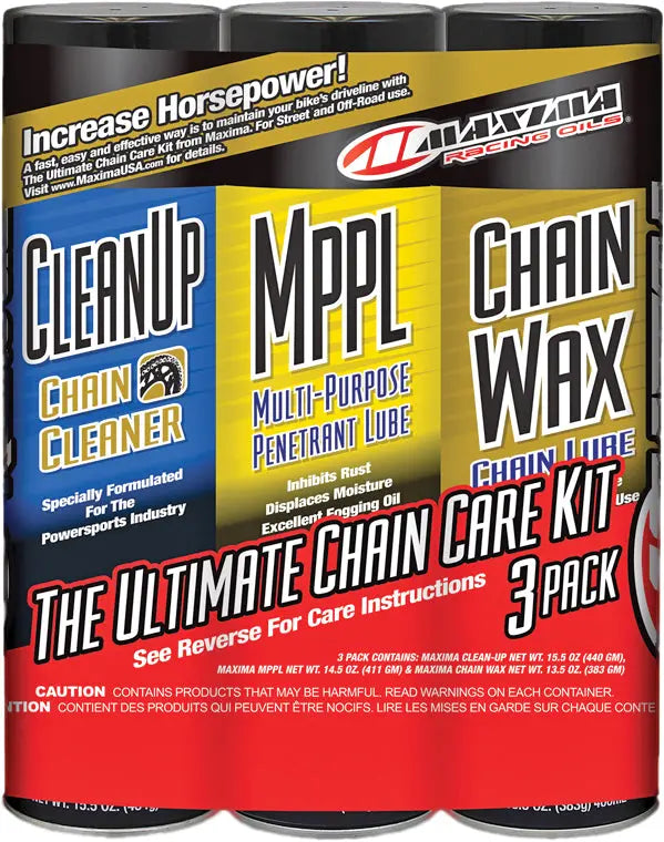 MAXIMA Ultimate Chain Wax Care Kit 3/Pk MAXIMA