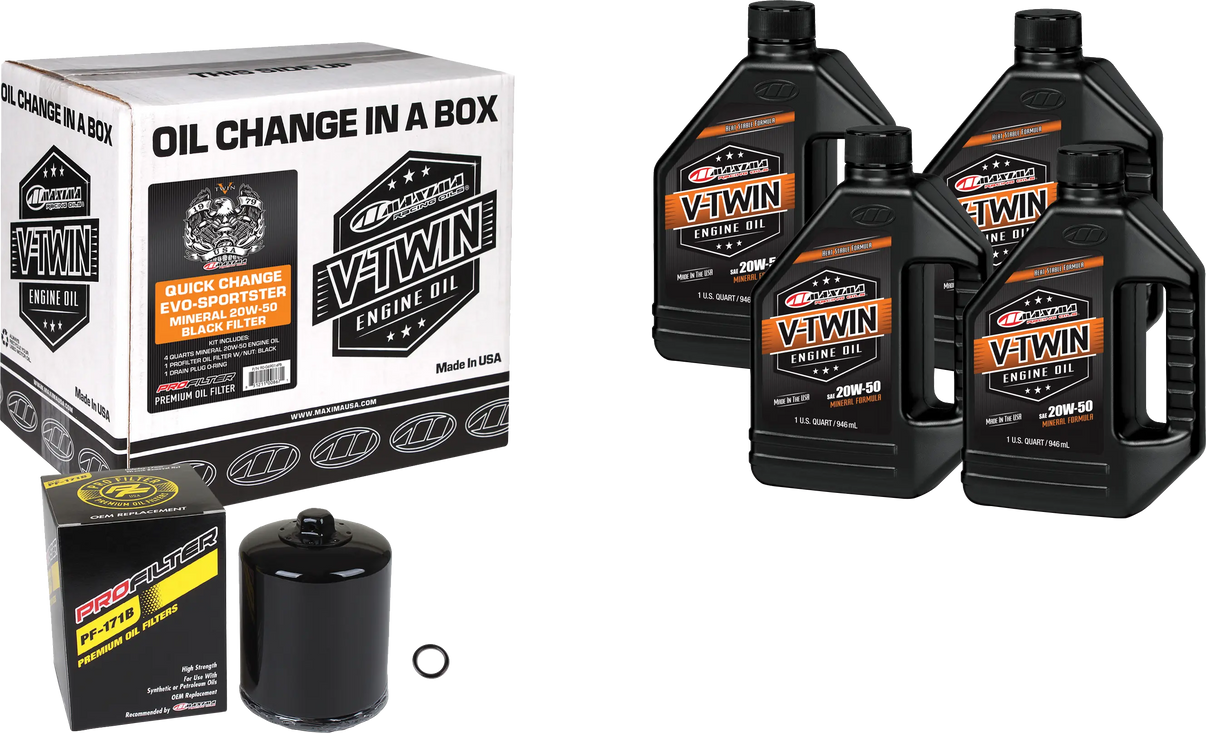MAXIMA V-Twin Quick Change Kit Evo Mineral Black Filter MAXIMA