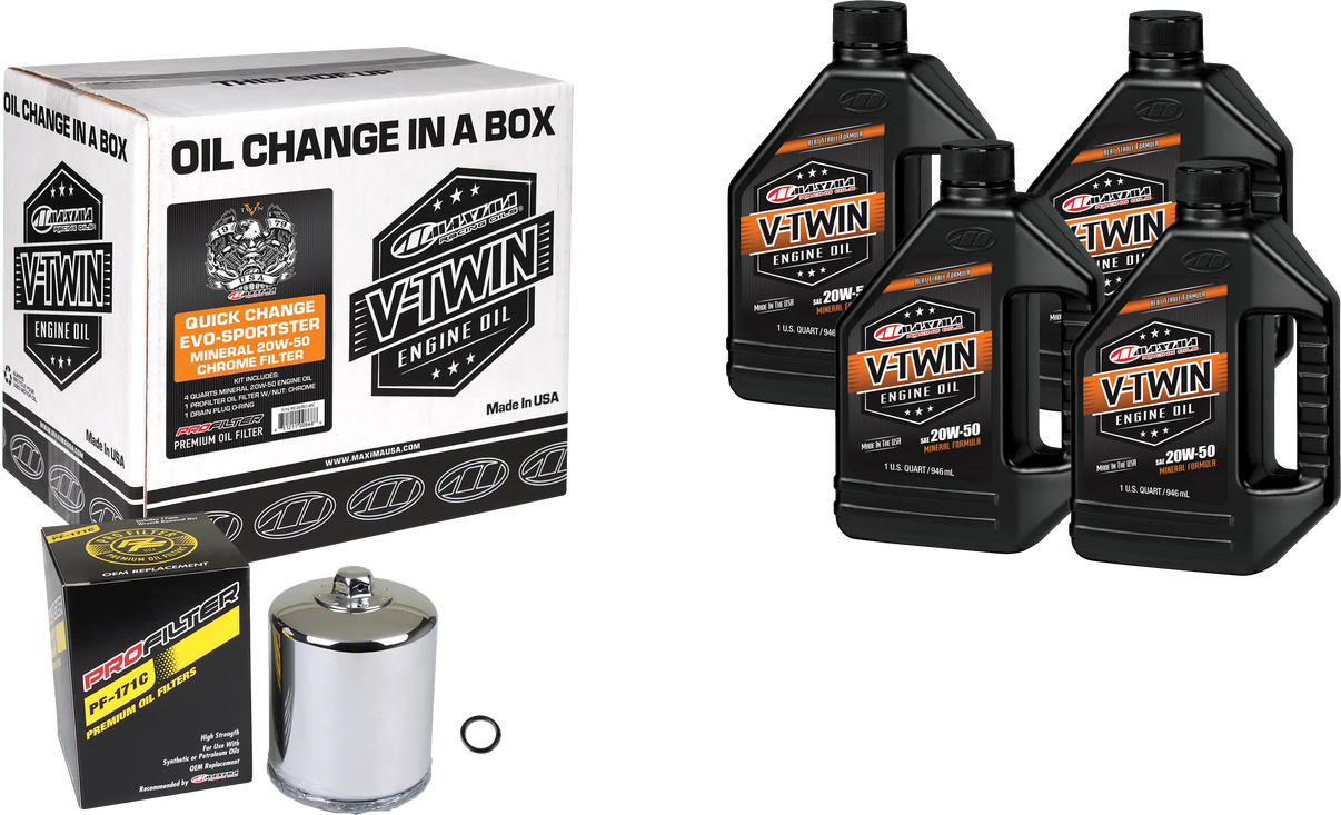 MAXIMA V-Twin Quick Change Kit Evo Mineral Chrome Filter MAXIMA