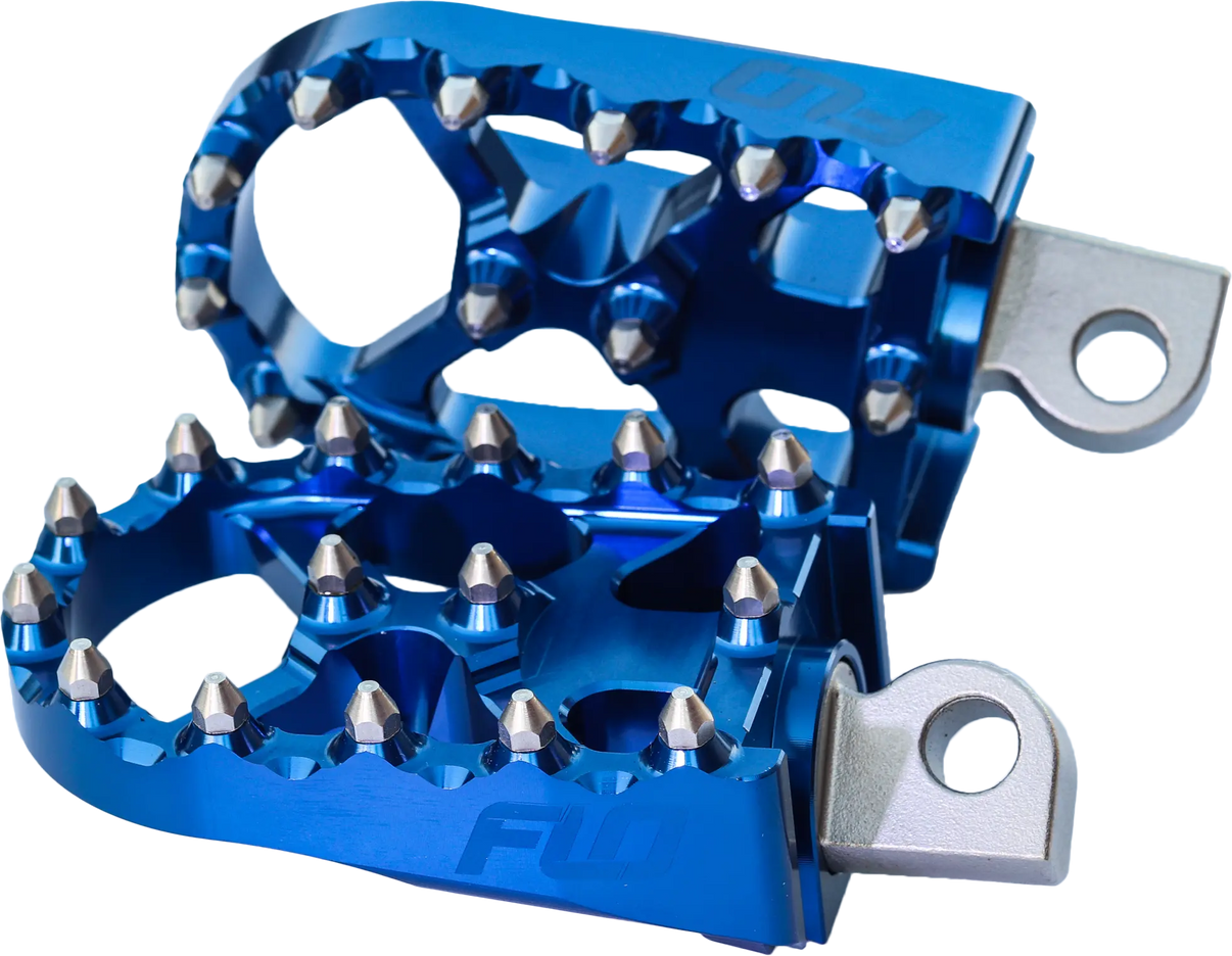 Moto Style Footpeg Set Blue 2"X 3.125" FLO MOTORSPORTS