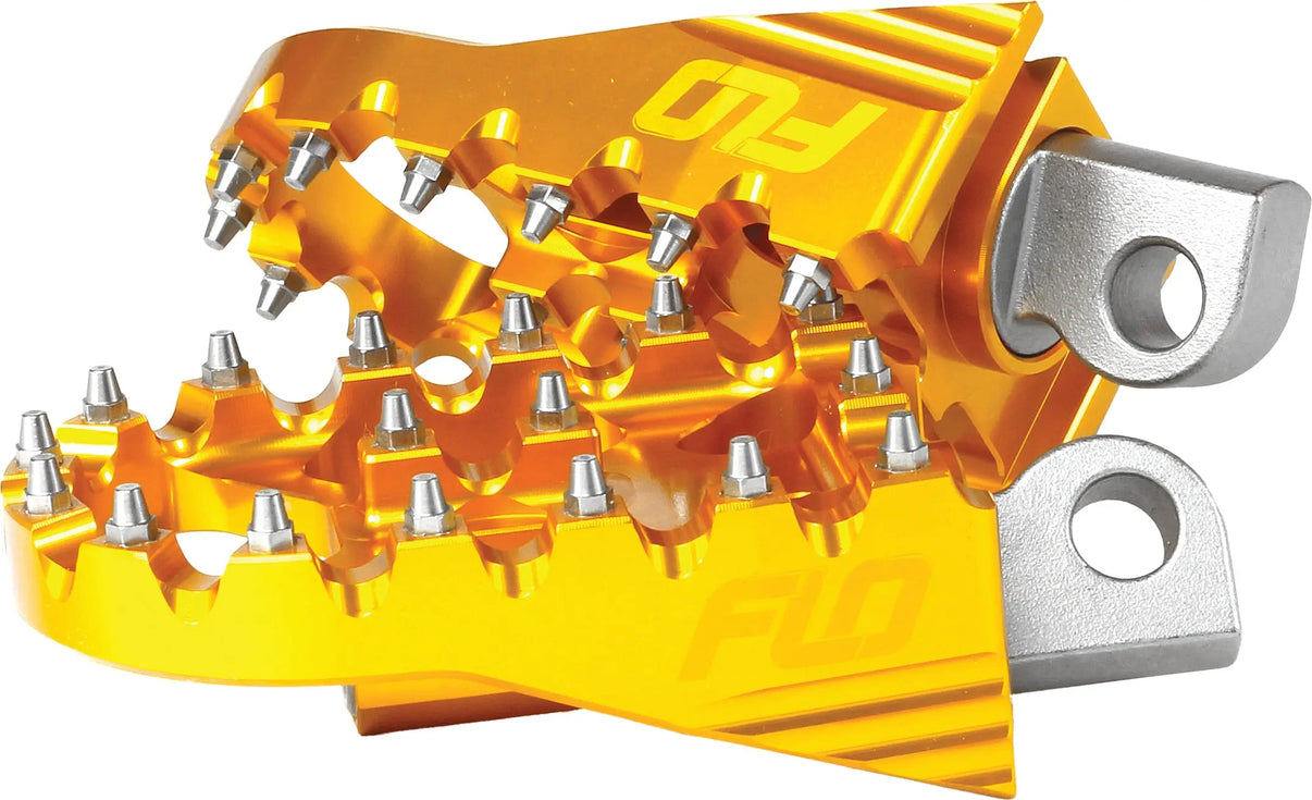 Moto Style Footpeg Set Gold 2"X3.125" FLO MOTORSPORTS