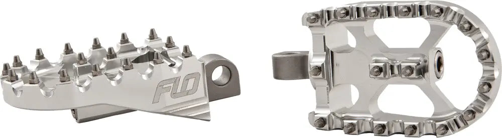 Moto Style Footpeg Set Silver 2"X3.125" FLO MOTORSPORTS