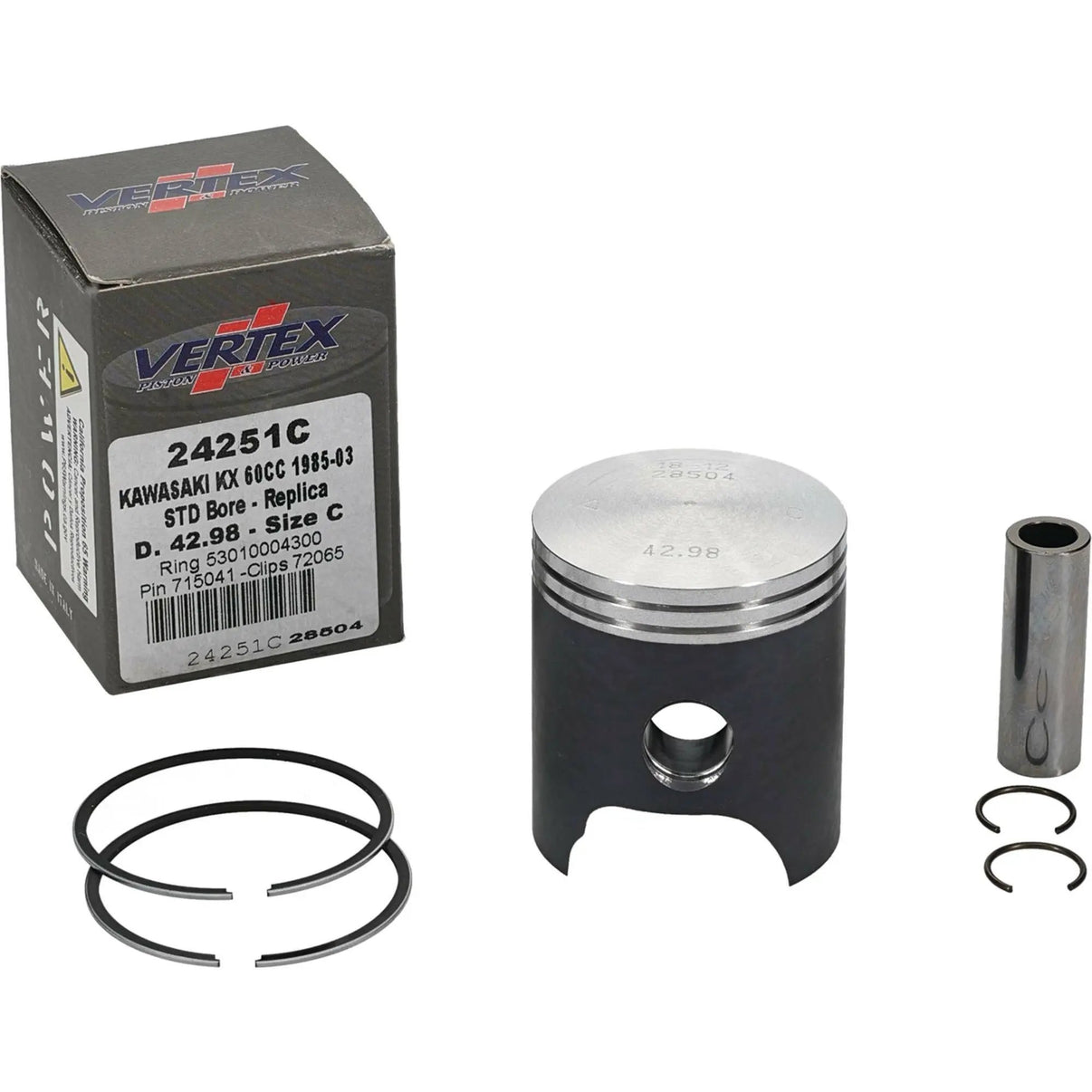 Piston Kit Cast 42.98/Std Kaw/Suz VERTEX