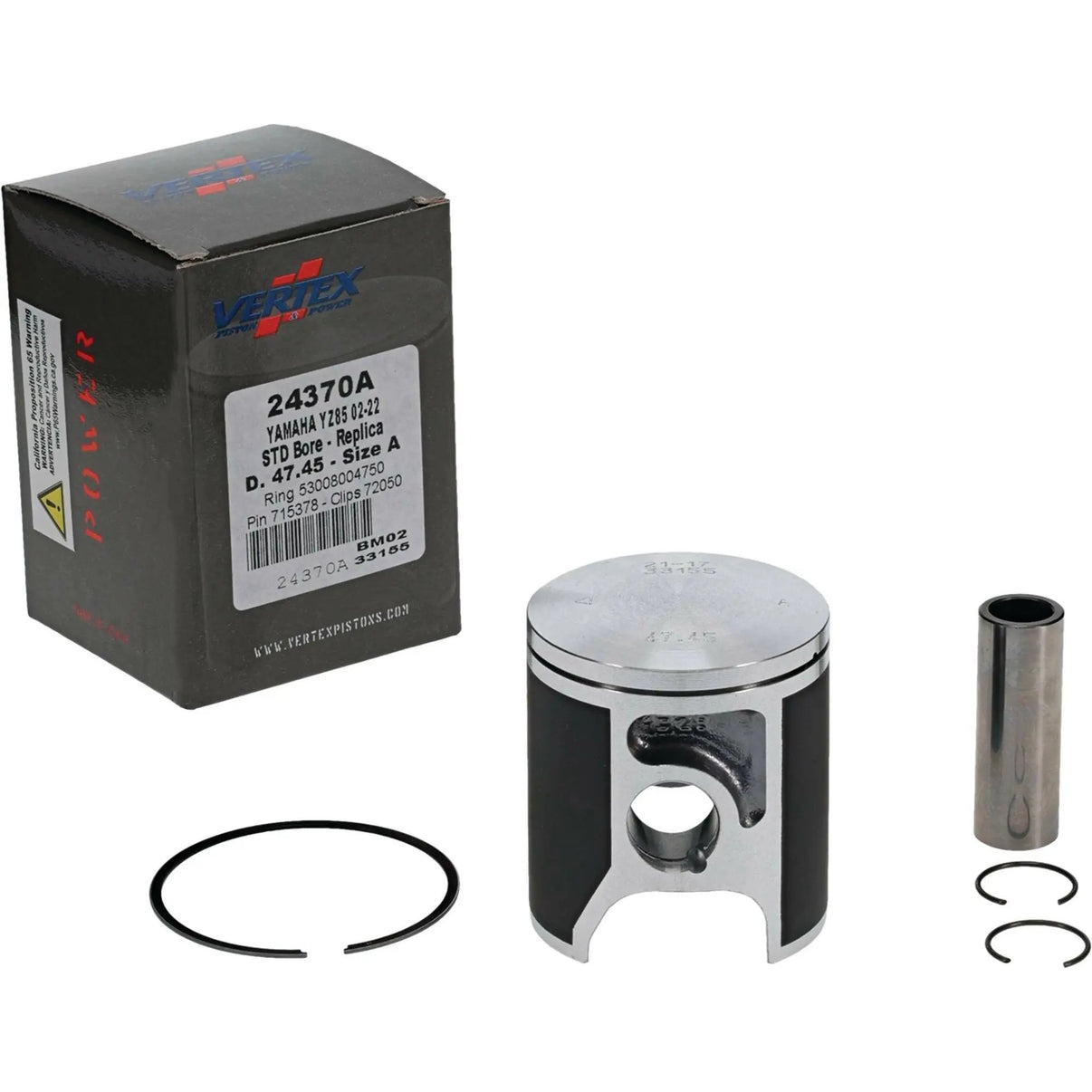 Piston Kit Cast 47.44/Std Yam VERTEX