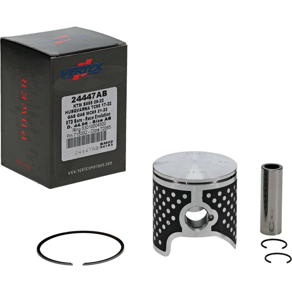 Piston Kit Cast Race Evolution 44.96/Std Ktm / Husq / Gas VERTEX