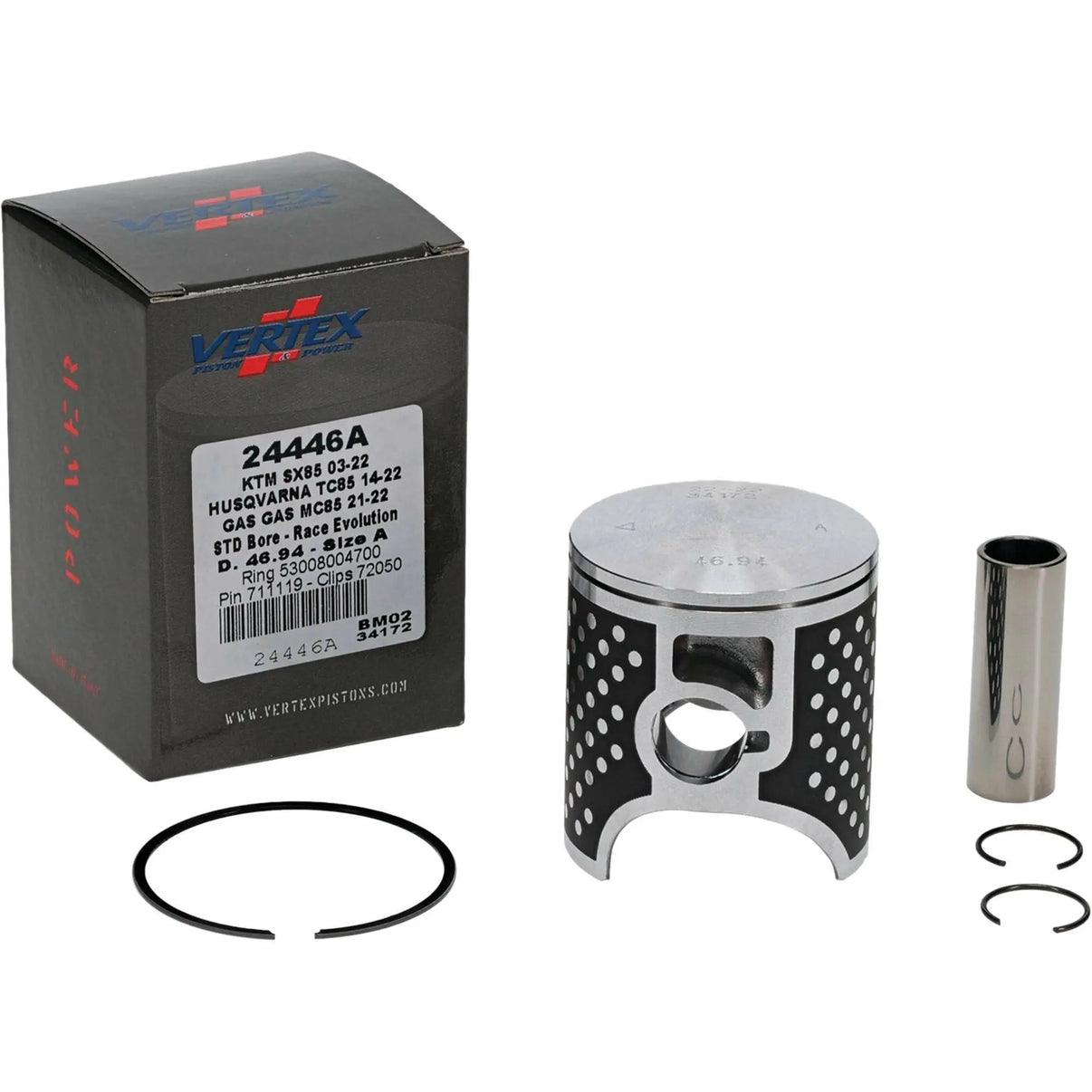 Piston Kit Cast Race Evolution 46.94/Std Ktm / Husq / Gas VERTEX
