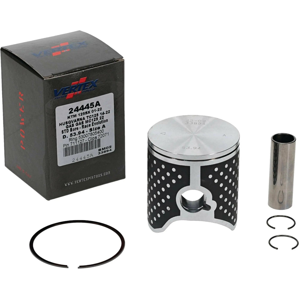 Piston Kit Cast Race Evolution 53.94/Std Ktm / Husq / Gas VERTEX