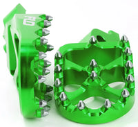 Pro Series Foot Pegs Green FLO MOTORSPORTS