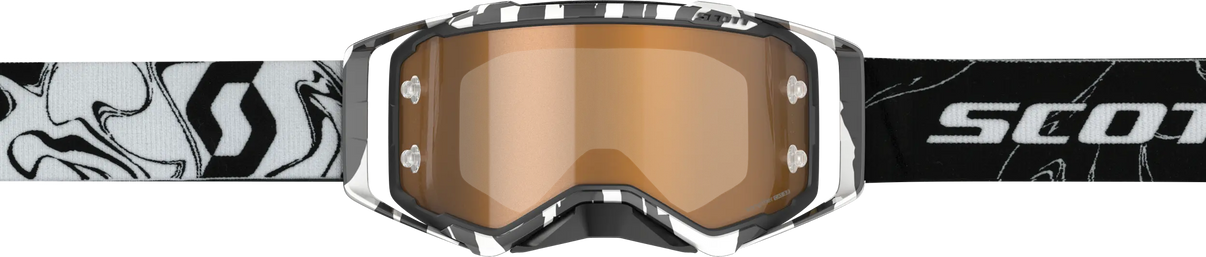 Prospect Goggle Mrbl Blk/ Wht W/Gold Chrome Amp Works SCOTT