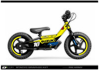 STACYC Graphic Kit - Suzuki 16" Stacyc 16e - Suzuki Yellow STACYC Graphics D-COR