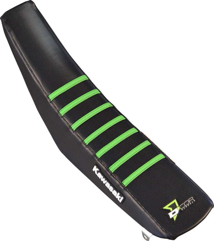 Seat Cover Black/Green W/Ribs D-COR