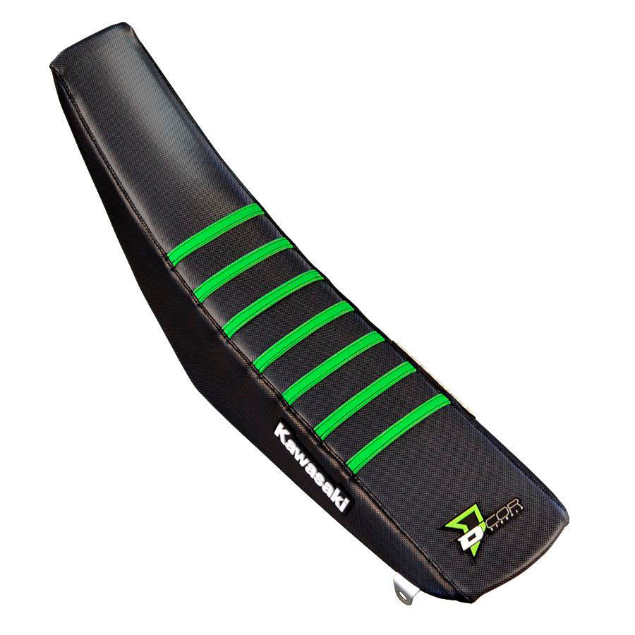 Seat Cover Black W/Green Ribs Kaw D-COR