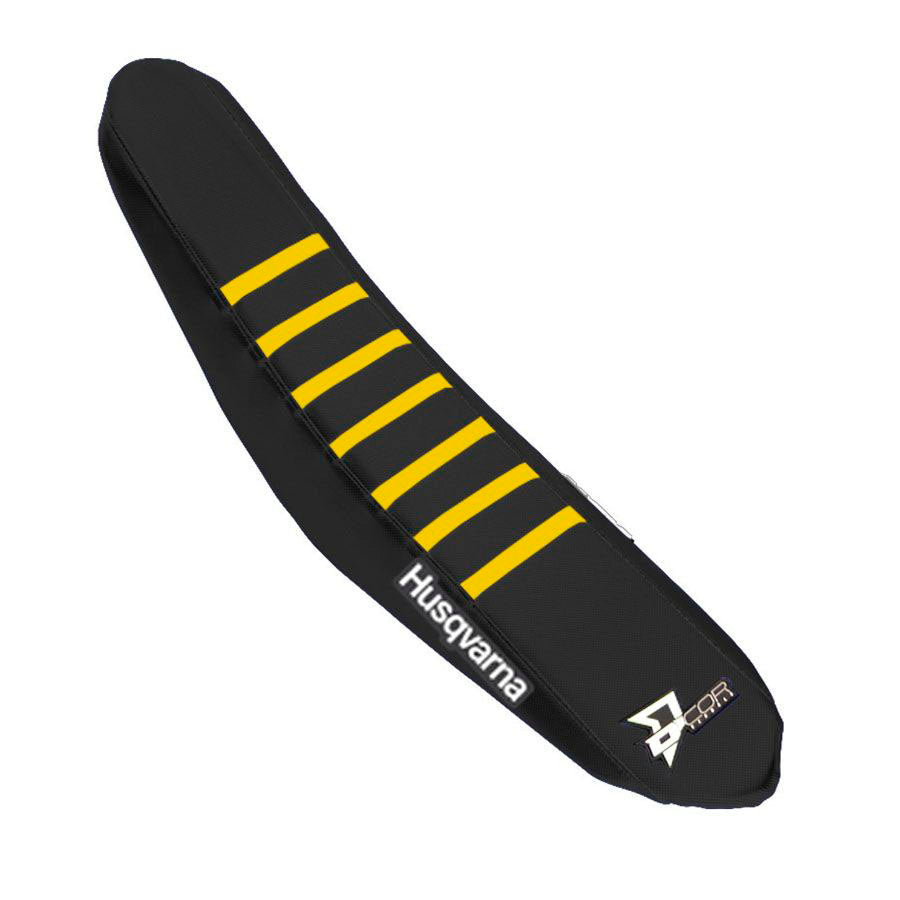 Seat Cover Black W/Yellow Ribs Hus D-COR