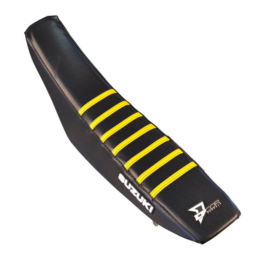 Seat Cover Black W/Yellow Ribs Suz D-COR