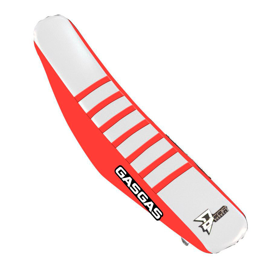Seat Cover Red/White W/Red Ribs Gas D-COR